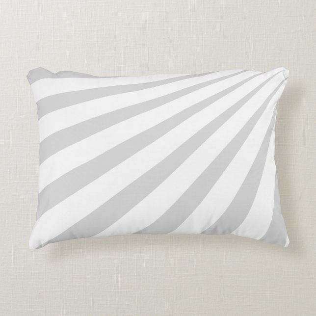 White/grey Stripes pillow, rays of light, zebra Decorative Cushion (Front)