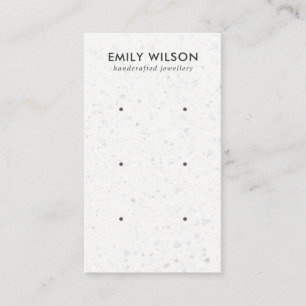 WHITE GREY TERRAZZO 3 STUD EARRING DISPLAY CARD