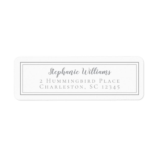 White Grey Wedding RSVP Modern Simple Chic (Front)