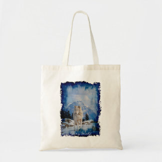 White Grey Wolf Wildlife Carry-Bag Tote Bag