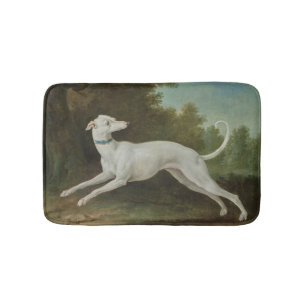 White Greyhound Dog (by Jean-Baptiste Oudry) Bath Mat