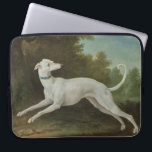 White Greyhound Dog (by Jean-Baptiste Oudry) Laptop Sleeve<br><div class="desc">This design features a painting by the French artist Jean-Baptiste Oudry (1686–1755). It shows a lithe white greyhound leaping through a rural landscape. The dog's body is slender but muscular and strong. The greyhound is wearing a blue collar around its neck. Its tail is curled up in the air as...</div>
