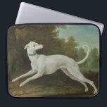 White Greyhound Dog (by Jean-Baptiste Oudry) Laptop Sleeve<br><div class="desc">This design features a painting by the French artist Jean-Baptiste Oudry (1686–1755). It shows a lithe white greyhound leaping through a rural landscape. The dog's body is slender but muscular and strong. The greyhound is wearing a blue collar around its neck. Its tail is curled up in the air as...</div>