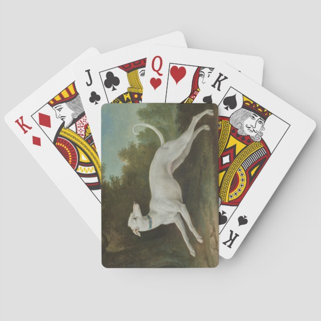 White Greyhound Dog (by Jean-Baptiste Oudry) Playing Cards (Back)