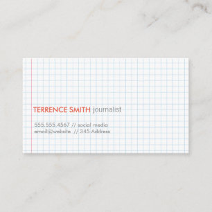 White Grid Paper Business Card