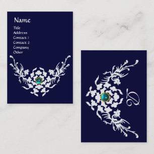 WHITE GRIFFINS AQUAMARINE GEMSTONE MONOGRAM Blue Business Card