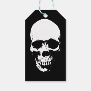 White Grim Reaper Skull Gift Tags