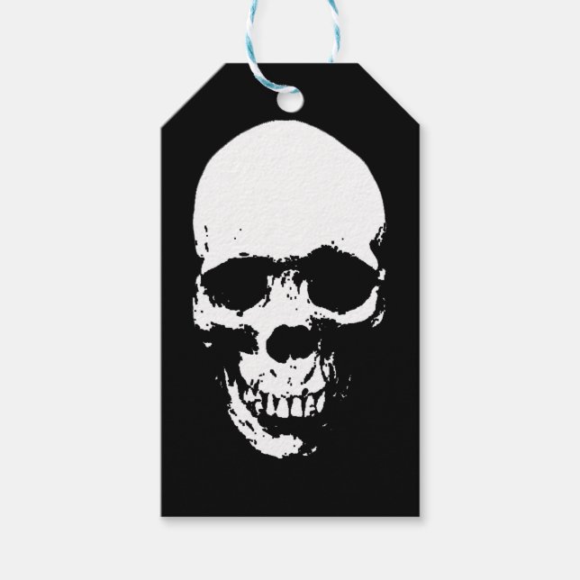 White Grim Reaper Skull Gift Tags (Front)