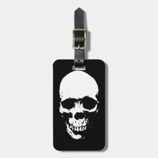 White Grim Reaper Skull Luggage Tag