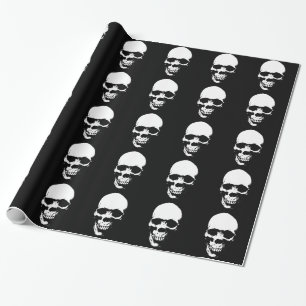 White Grim Reaper Skull Wrapping Paper