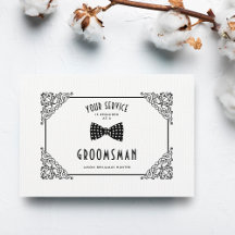 White Groomsman Vintage Luxury Flourish Filigree