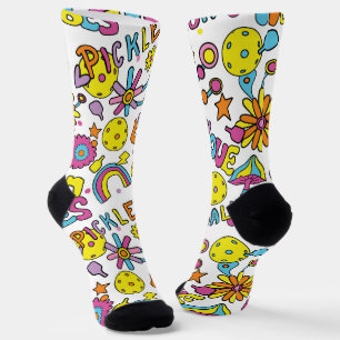 White groovy, 90s, for cool pickleballer :)  socks