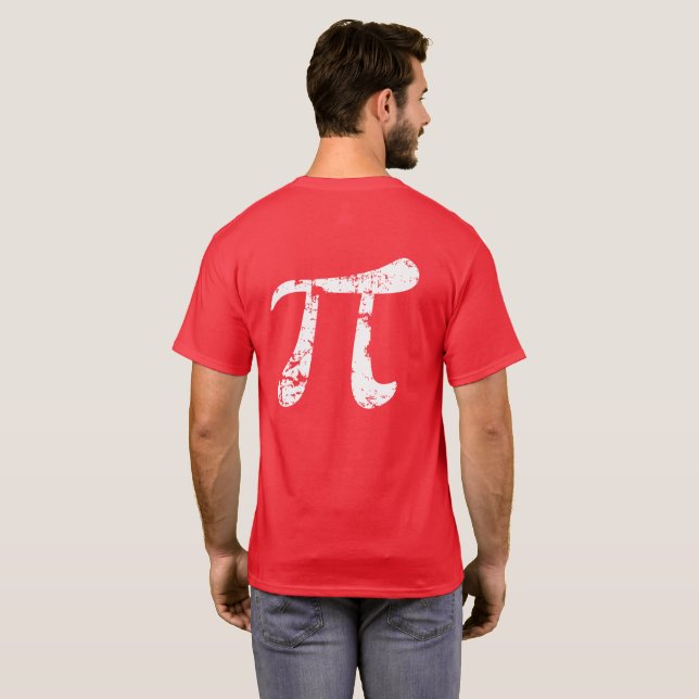 White Grunge Pi Symbol T-Shirt (Back Full)