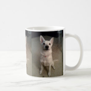 white gs pup coffee mug