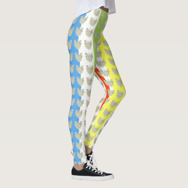 White Guardian Angel Art Custom Holiday Leggings (Right)