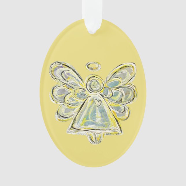 White Guardian Angel Christmas Pendant Ornament (Front)