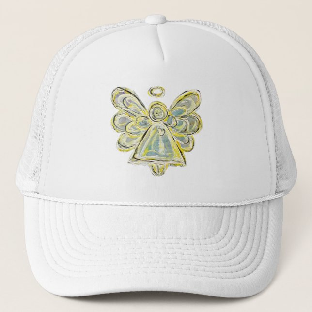 White Guardian Angel Custom Art Cap or Hat (Front)