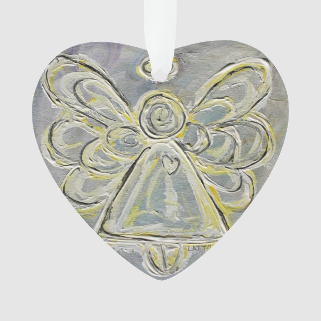 White Guardian Angel Gift Holiday Ornament (Front)