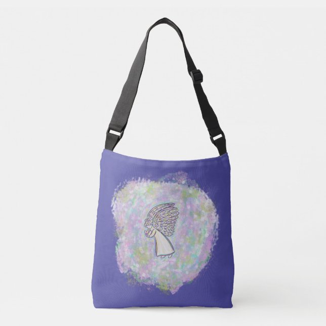 White Guardian Angel Purse Art Cross Body Bag (Front)