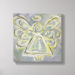 White Guardian Angel Wrapped Canvas Wall Art