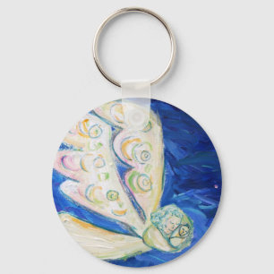 White Guardian Baby Angel Art Charm Keychains