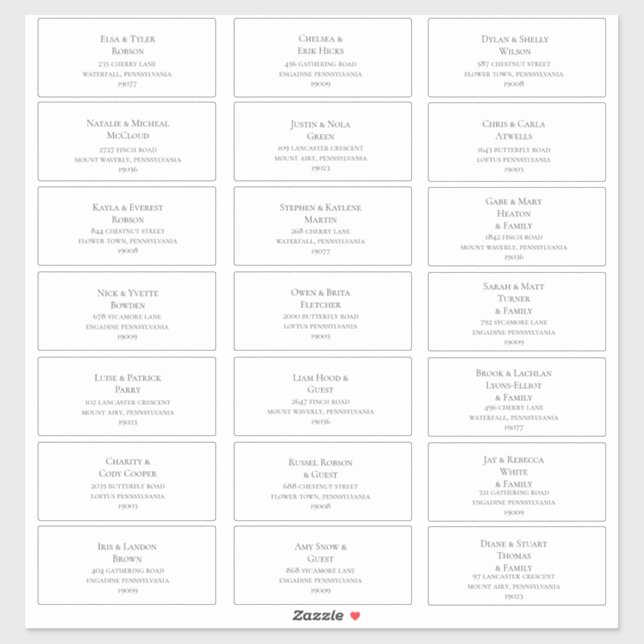 White Guest Address Labels (Sheet)