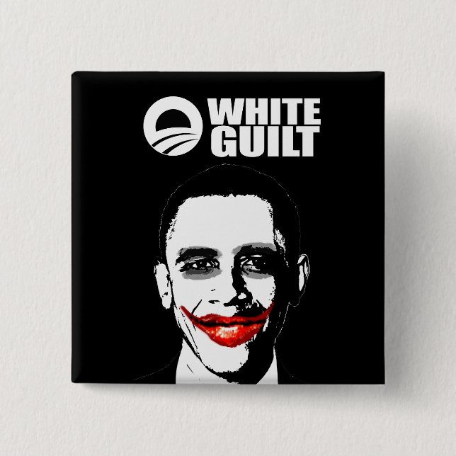 WHITE GUILT 15 CM SQUARE BADGE (Front)