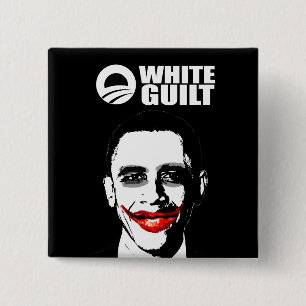 WHITE GUILT 15 CM SQUARE BADGE
