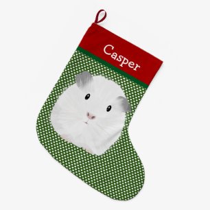 White Guinea Pig Personalised Large Christmas Stocking