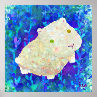 white guinea pig poster