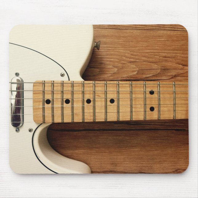 White Guitar Mouse Mat (Front)