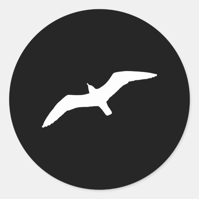 White Gull Classic Round Sticker (Front)