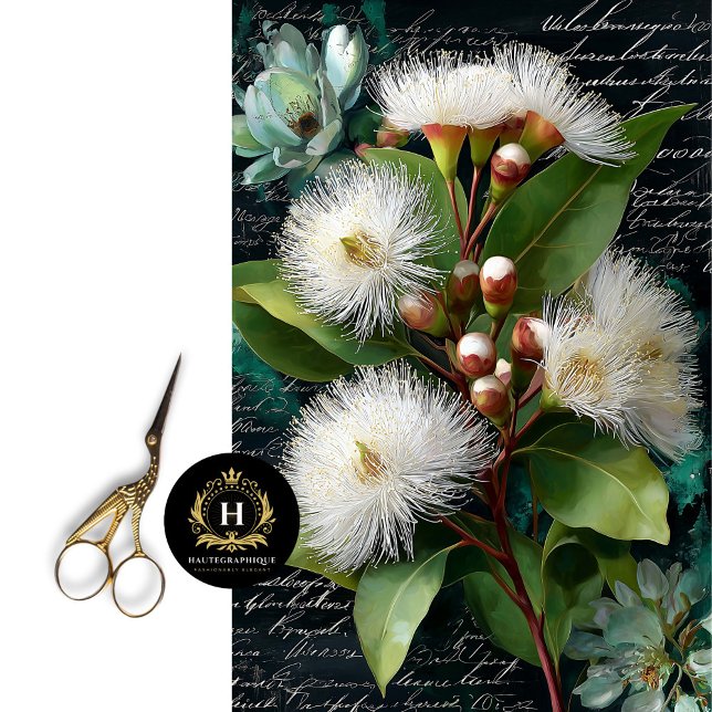 White Gumnut and Magnolia Blossom Decoupage Tissue Paper (Creator Uploaded)