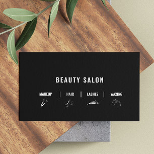 White Hair Salon Modern Bold Qr Code Social Media Business Card