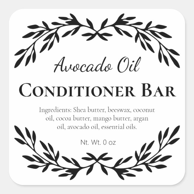 White Hair Solid Conditioner Bar Labels (Front)