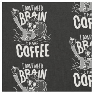 white halloween coffee drinking zombie fabric