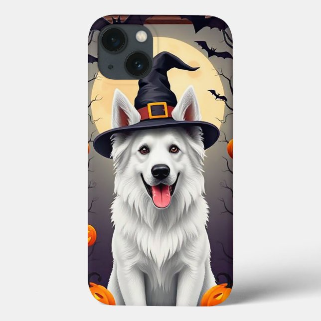 White Halloween Dog Case-Mate iPhone Case (Back)