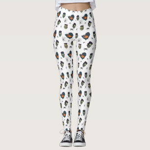 🤍 White Halloween Frankenstein Leggings 🎃👻