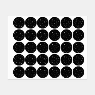 White Hand Drawn Stars On Black