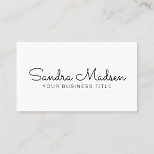 White Hand Written Script Business Consultant Card
