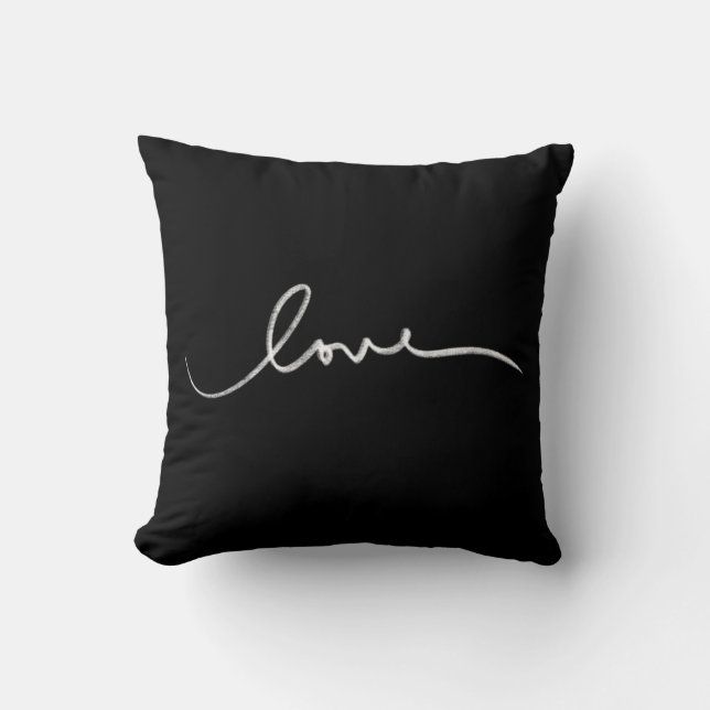 White Handwritten Love Cushion (Front)