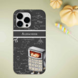 White Handwritten Mathematic Formulas Calculator  Case-Mate iPhone 14 Pro Max Case<br><div class="desc">Great mathematics iPhone case for kids. The formulas are handwritten in white as if with chalk over a grey background and the illustration has a kid in a calculator costume. Illustrated and designed by Patricia Alvarez.</div>