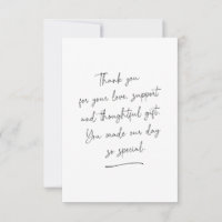 White Handwritten Thank You Message Photo Card