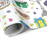 White Hanukkah Pattern  Wrapping Paper<br><div class="desc">White Hanukkah Pattern Wrapping Paper</div>