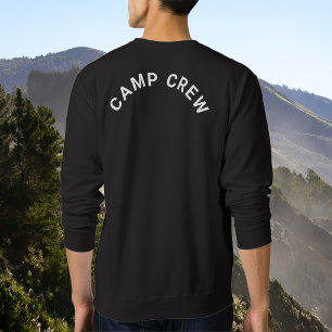 White Happy Camper Crest Camp Crew Vintage Black Sweatshirt