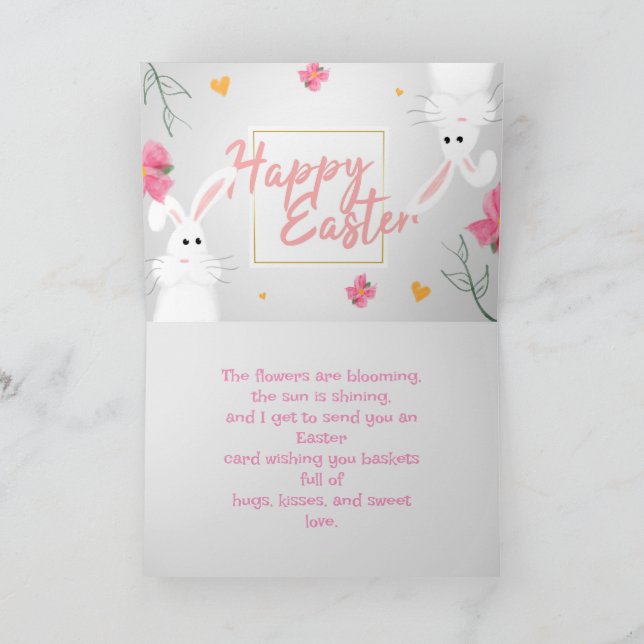 WHITE HARES EASTER CARD (Inside)