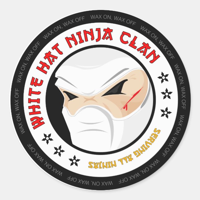 White Hat Ninja Sticker (Front)