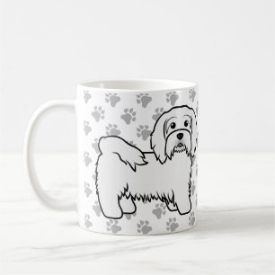 White Havanese Cute Cartoon Dog Illustration Coffee Mug