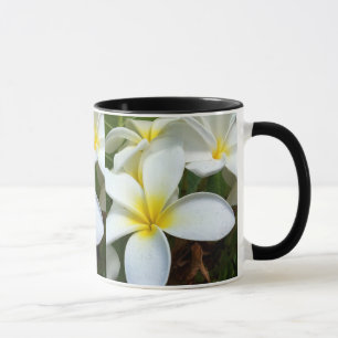White Hawaii Plumeria Flower Mug