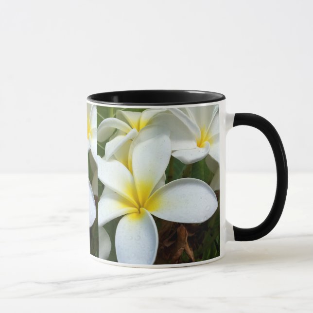 White Hawaii Plumeria Flower Mug (Right)